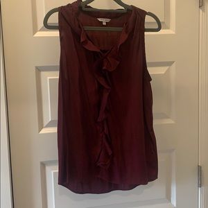 Ruffle maroon tank